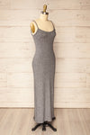 Katherine Grey Knit Maxi Dress w/ Thin Straps | La petite garçonne side view