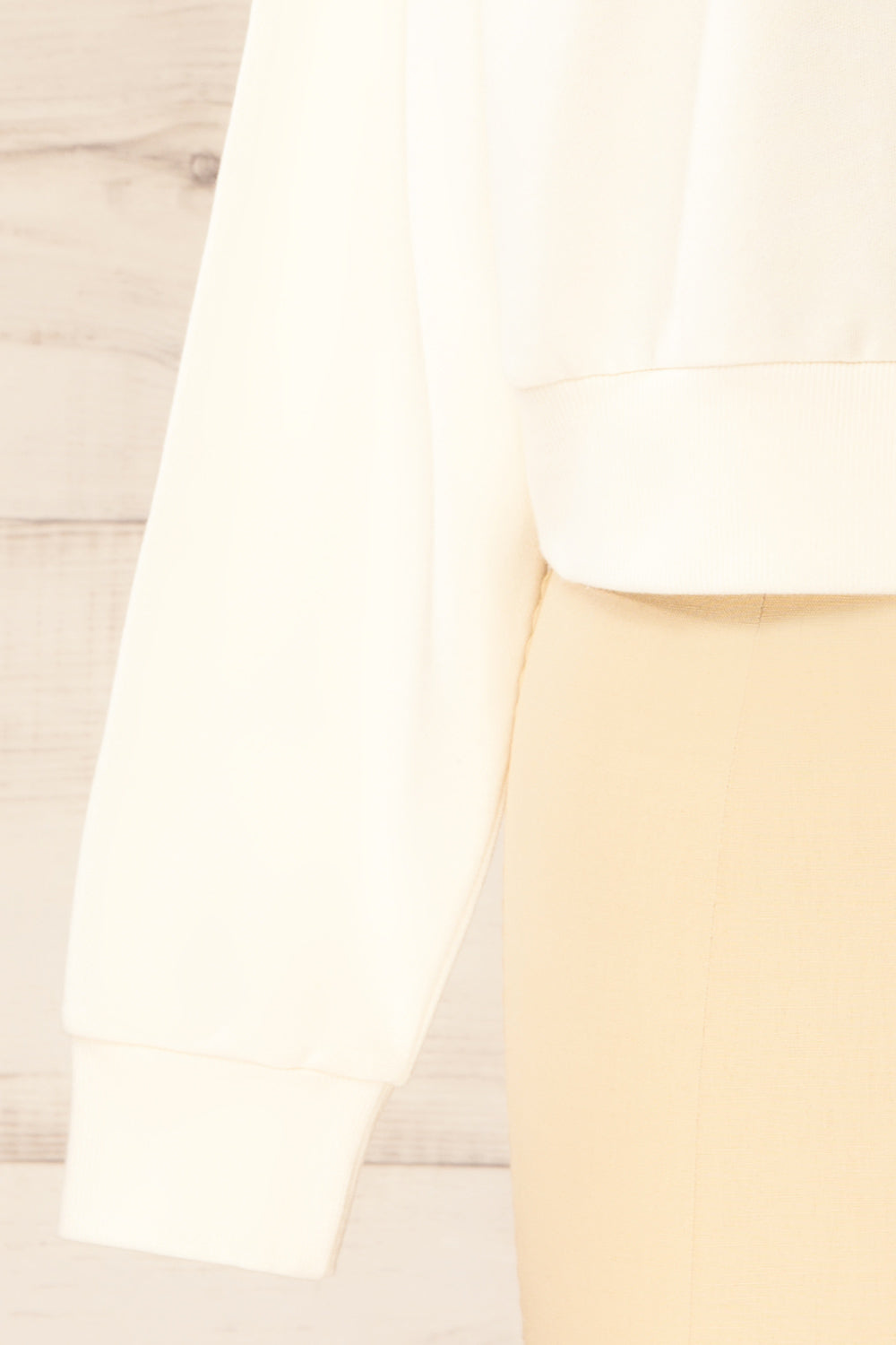 Kathua White Cropped Quarter-Zip Sweatshirt | La petite garçonne bottom