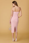 Kavala Pink Fitted Midi Dress | La petite garçonne back on model