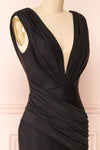 Kaya Black Draped Mermaid Gown | Boudoir 1861 side close-up