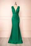 Kaya Green Draped Mermaid Gown | Boudoir 1861 front view