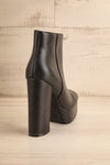 Kaylean Black Platform Heeled Ankle Boots | La petite garçonne back view