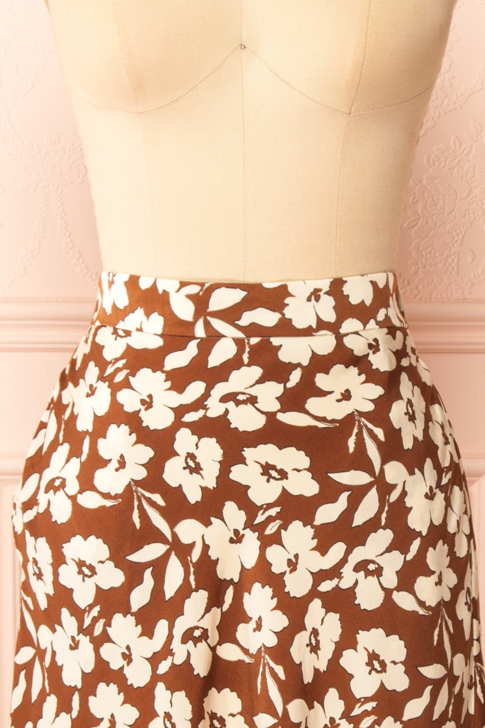 Kelly Brown | Floral Satin Midi Skirt w/ Pockets