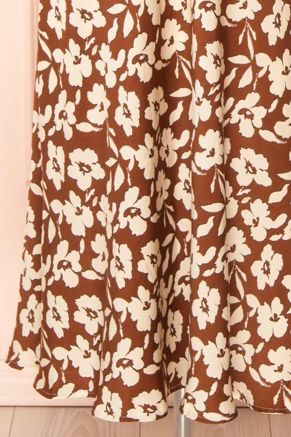 Kelly Brown | Floral Satin Midi Skirt w/ Pockets