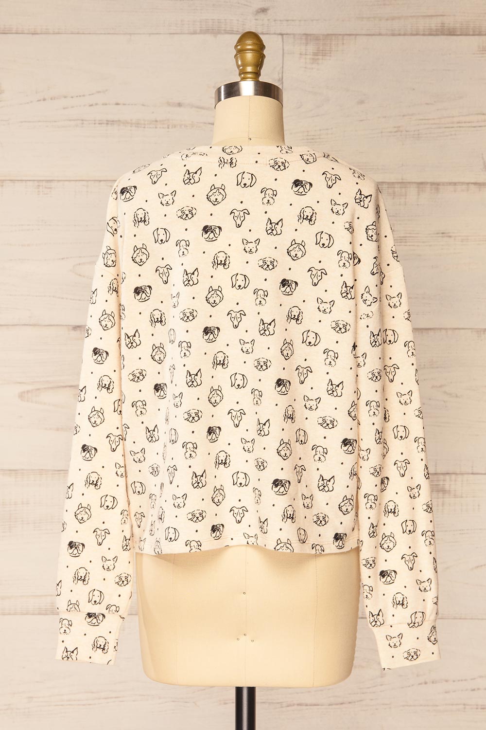 Kemmy Beige Pyjama Top w/ Dog Print | La petite garçonne back view