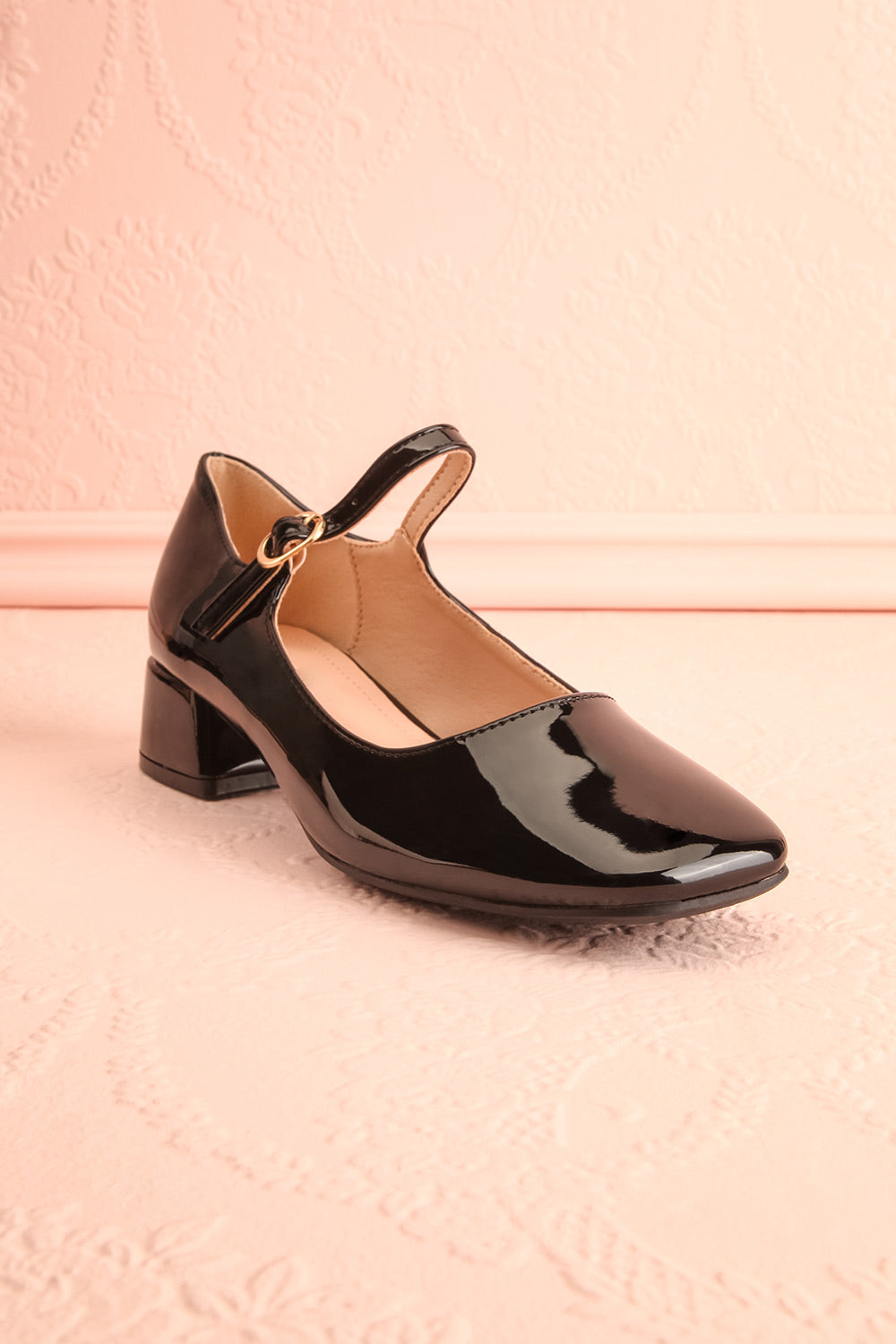 Kerati Black Square Toe Mary Jane Heels | Boutique 1861 front view