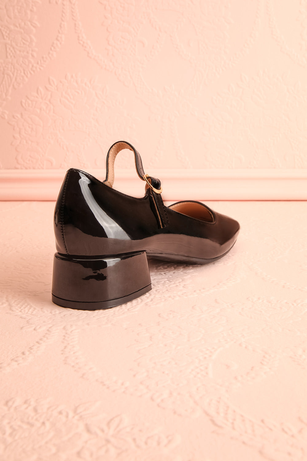 Kerati Black Square Toe Mary Jane Heels | Boutique 1861 back view