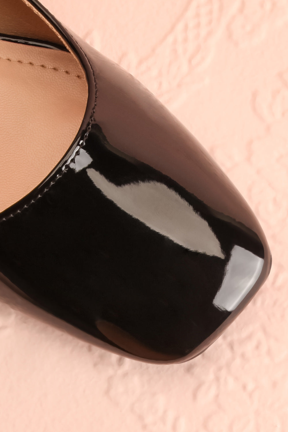 Kerati Black Square Toe Mary Jane Heels | Boutique 1861 flat close-up