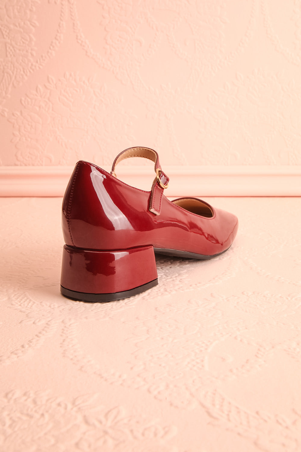 Kerati Burgundy Square Toe Mary Jane Heels | Boutique 1861 back view