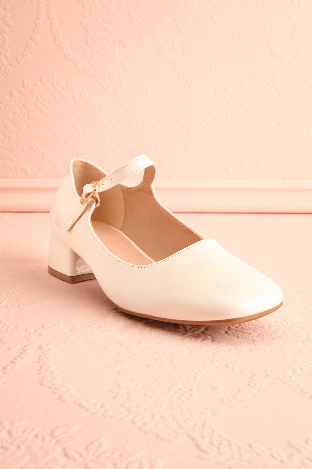 Kerati Ivory Square Toe Mary Jane Heels | Boutique 1861 front view