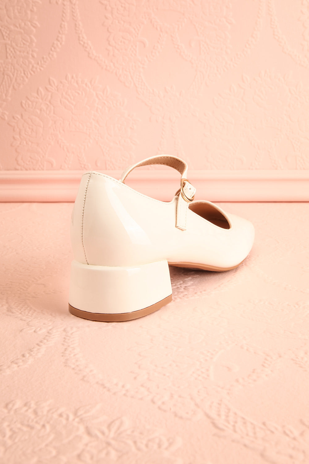 Kerati Ivory Square Toe Mary Jane Heels | Boutique 1861 back view