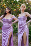 Kesha lavender | Corset Cowl Neck Maxi Dress- Boutique 1861 on model