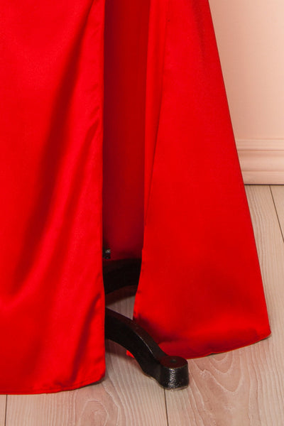 Kesha Red Corset Cowl Neck Maxi Dress | Boutique 1861 bottom