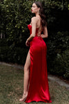 Kesha Red | Corset Cowl Neck Maxi Dress- Boutique 1861 on model
