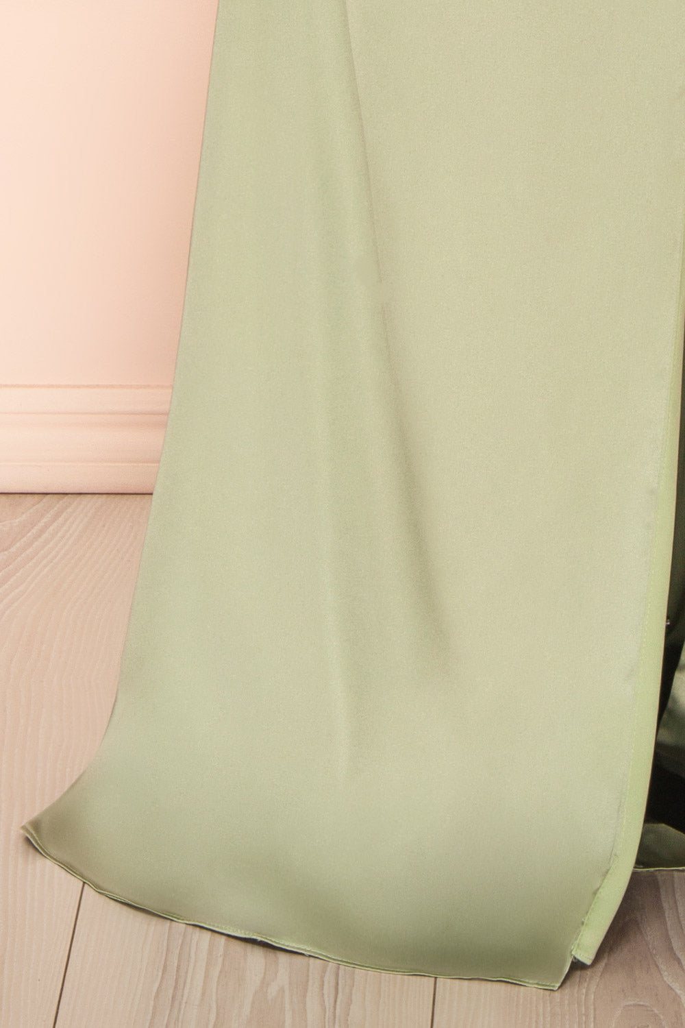bottom of sewing mannequin wearing Kesha Sage Corset Cowl Neck Maxi Dress from Boutique 1861 