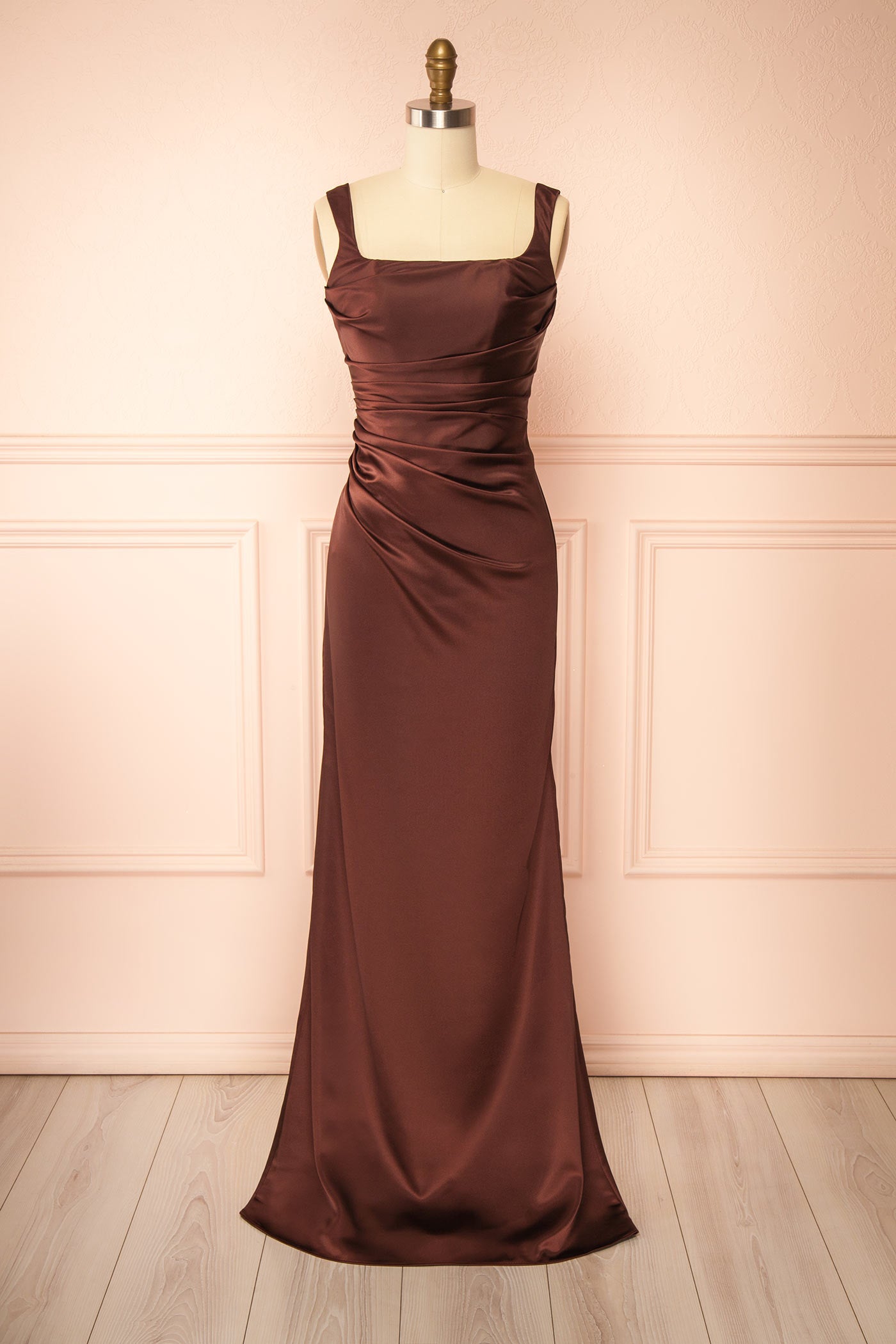 Khaly Brown | Satin Dress with Lace-Up Back