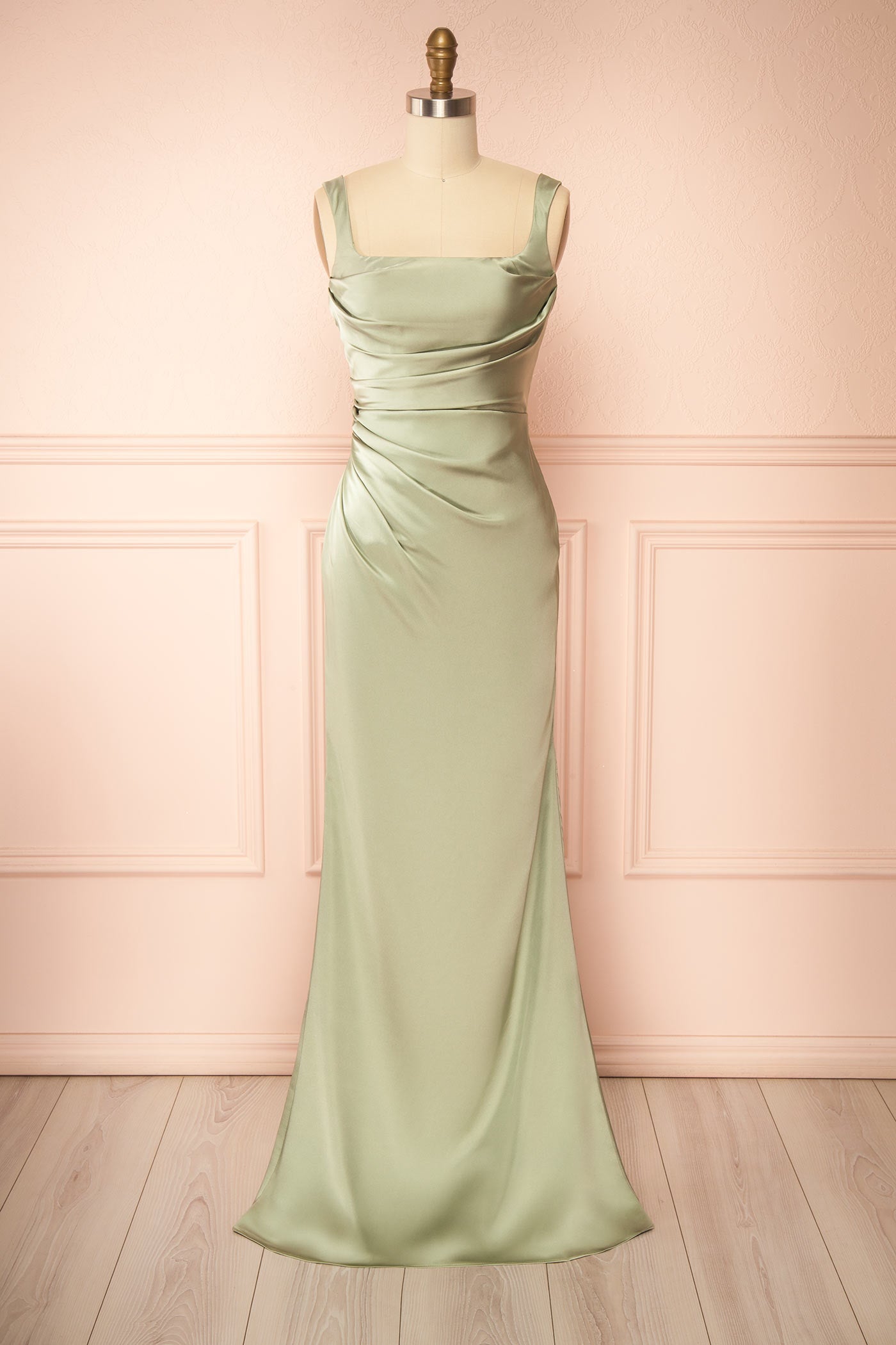 Khaly Sage | Satin Dress with Lace-Up Back