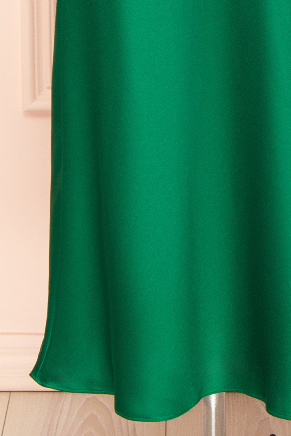 Khaoula Green Satin Halter Neck Dress | Boutique 1861 bottom 