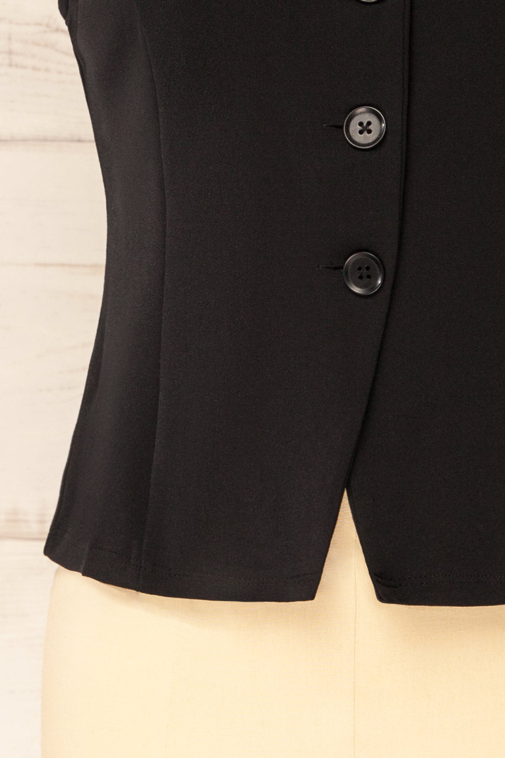 Kheda Black Sleeveless Tailored Vest | La petite garçonne bottom 