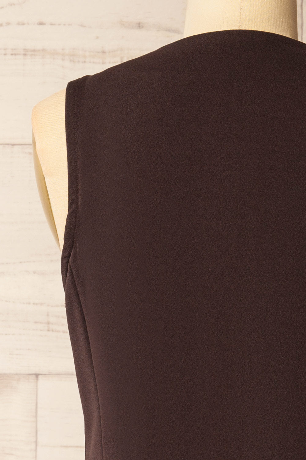 Kheda Brown Sleeveless Tailored Vest | La petite garçonne back 