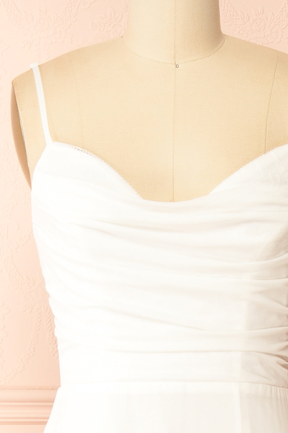 Khiara White A-Line Maxi Dress with Lace | Boudoir 1861 side