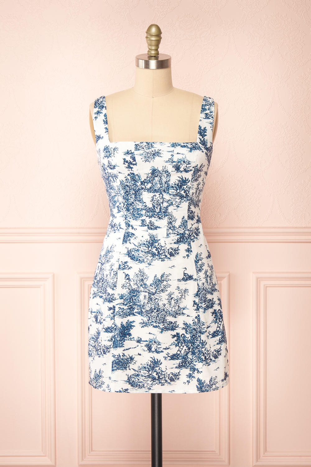 Kigawa Short Vintage Pattern Fitted Dress | Boutique 1861 front view