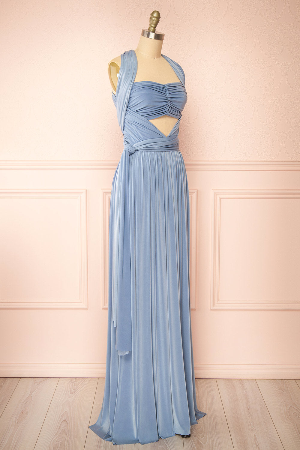 Kilda Blue Convertible Maxi Dress | Boudoir 1861  side view