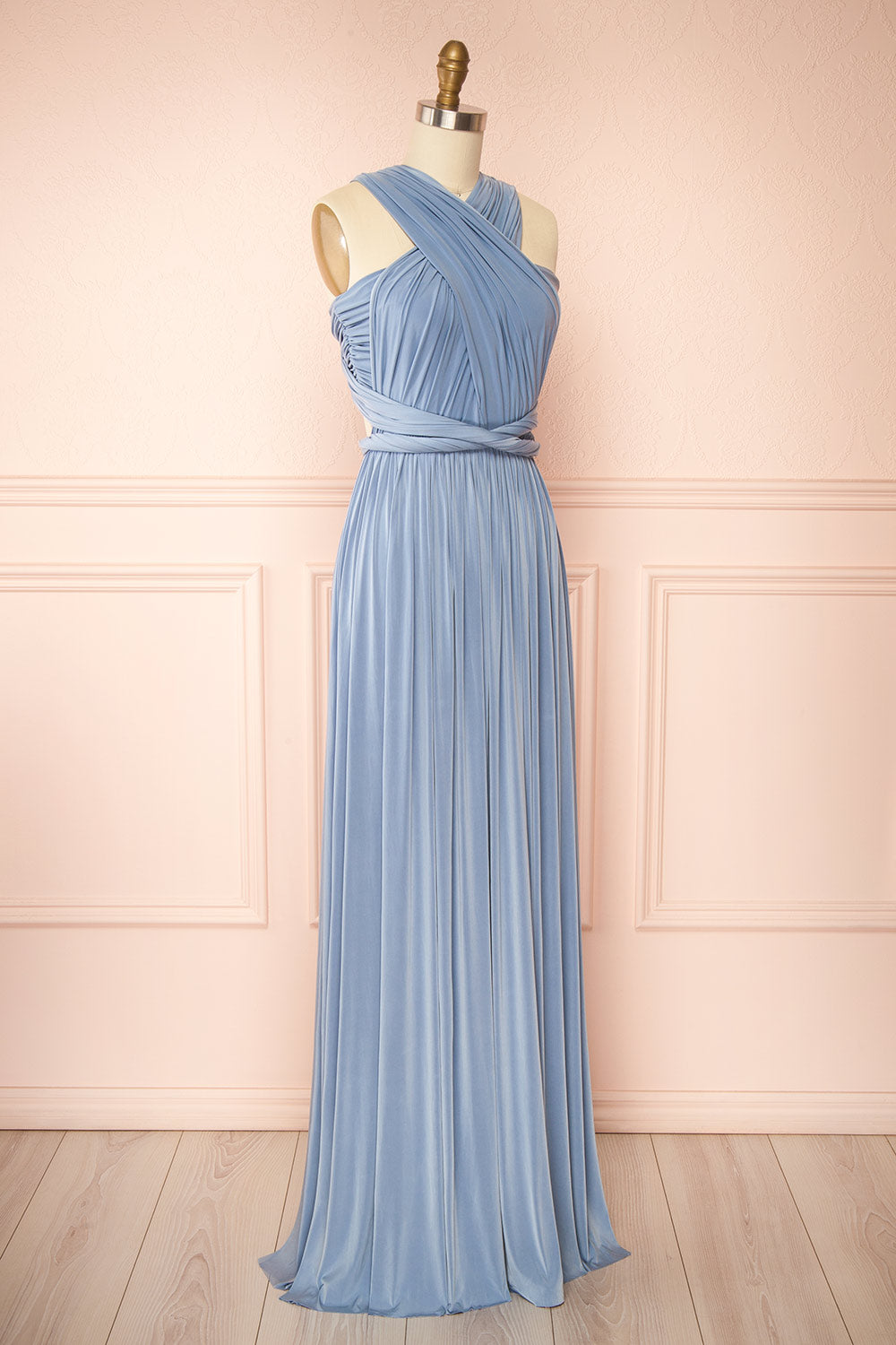 Kilda Blue Convertible Maxi Dress | Boudoir 1861 side view