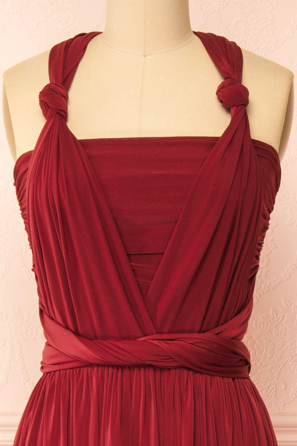 Kilda Burgundy Convertible Maxi Dress | Boudoir 1861 front