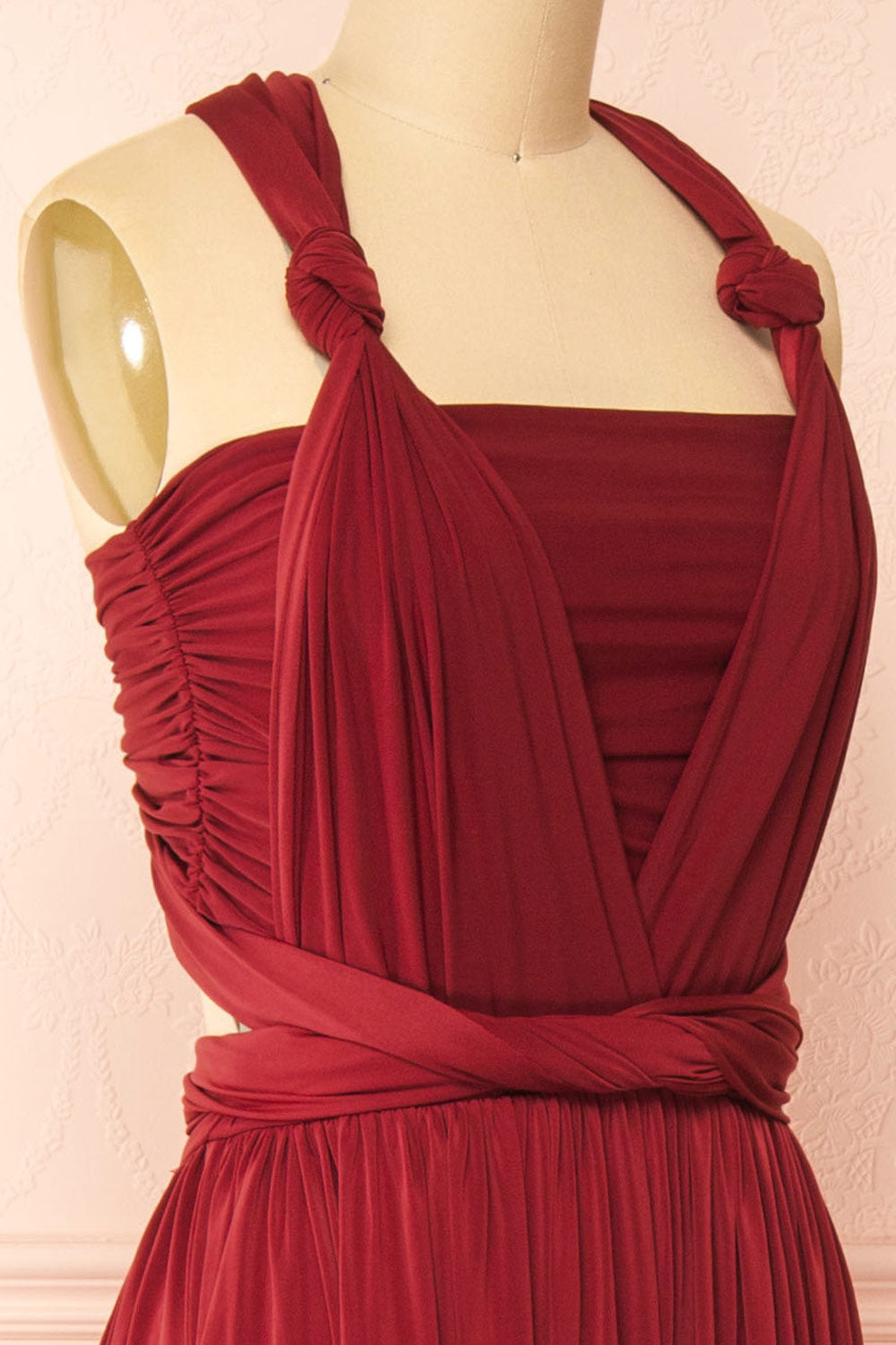 Kilda Burgundy Convertible Maxi Dress | Boudoir 1861  side