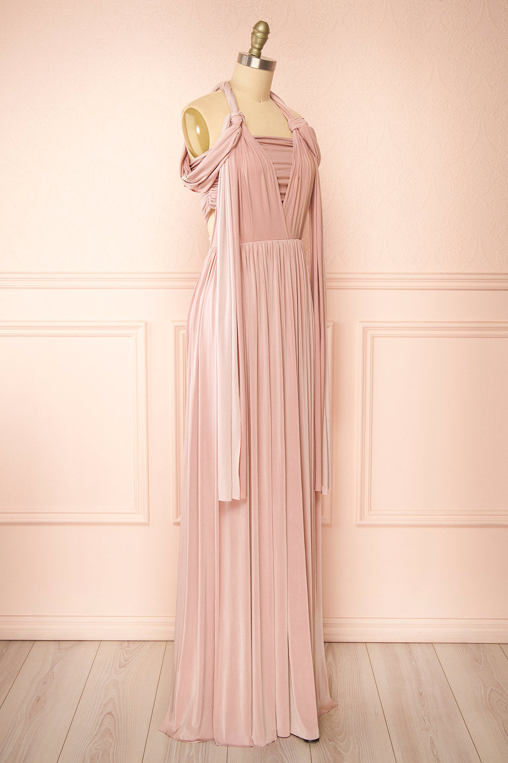 Kilda Mauve Convertible Maxi Dress | Boudoir 1861  side view