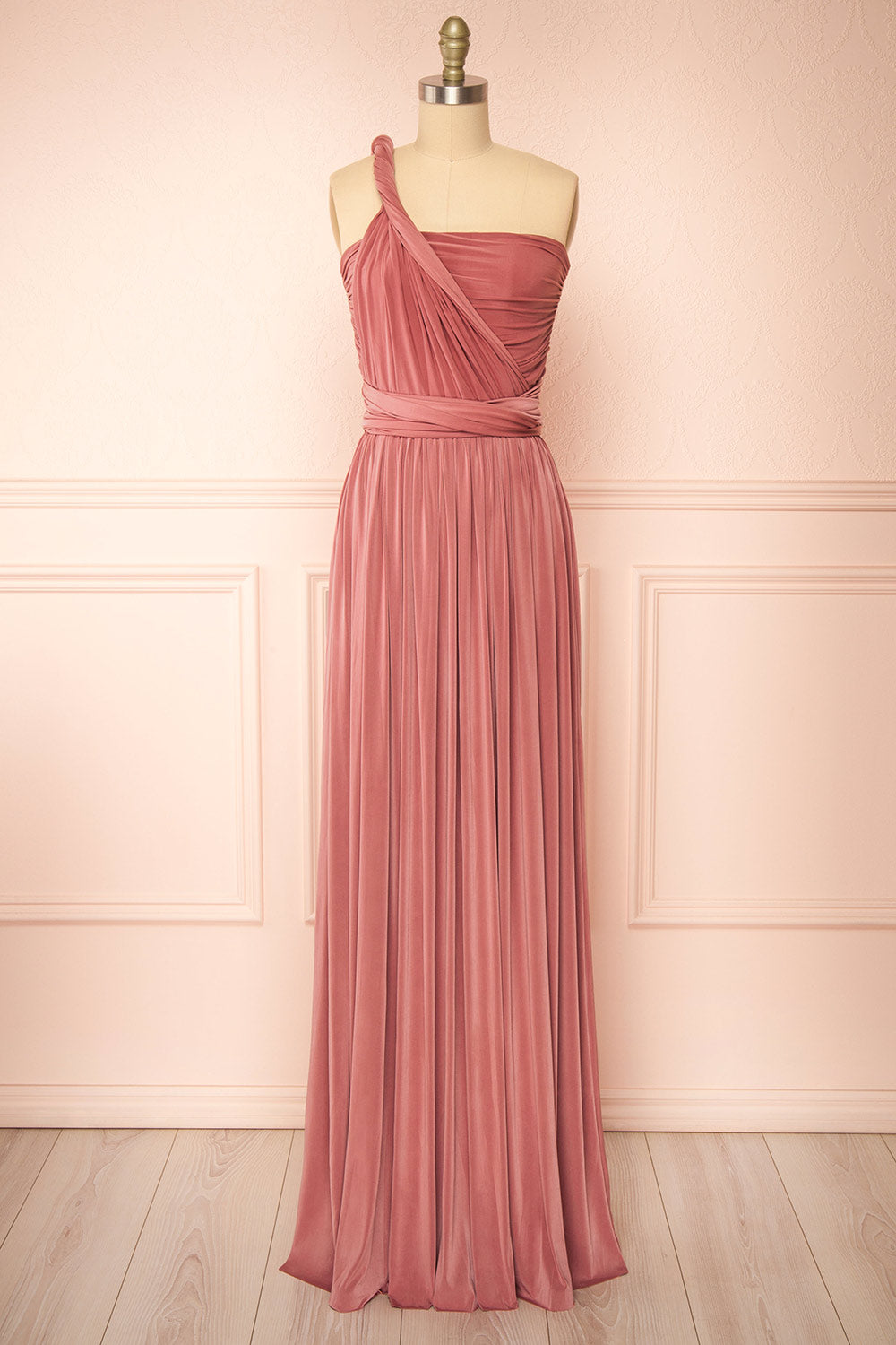 Kilda Pink Convertible Maxi Dress | Boudoir 1861 front view