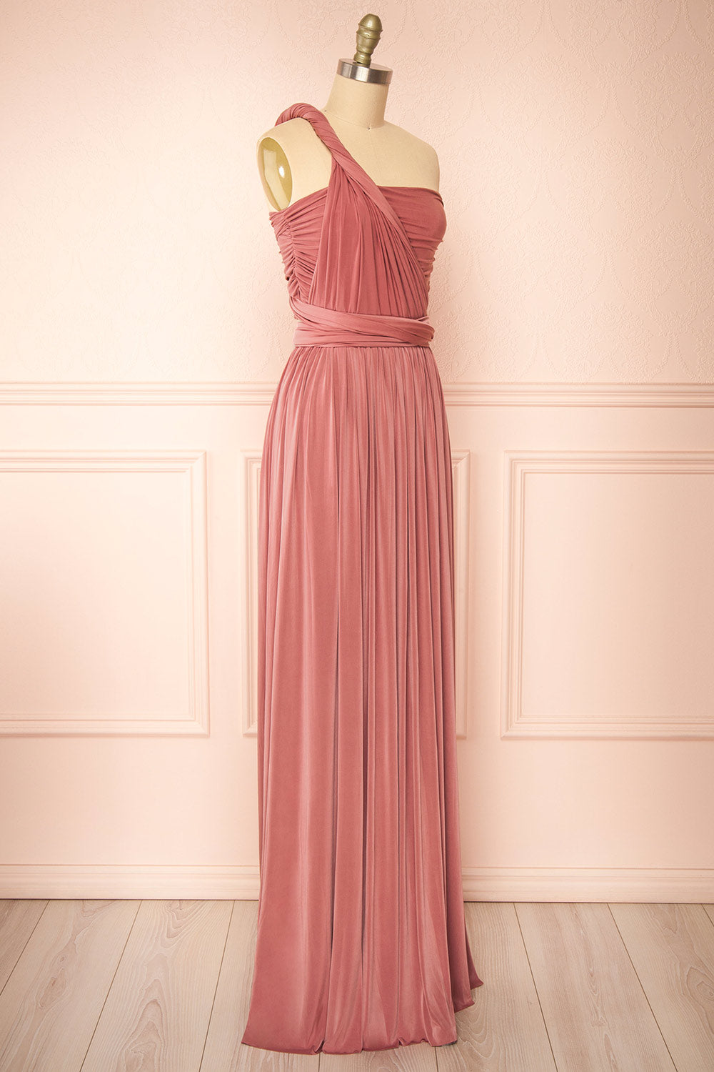 Kilda Pink Convertible Maxi Dress | Boudoir 1861  side view