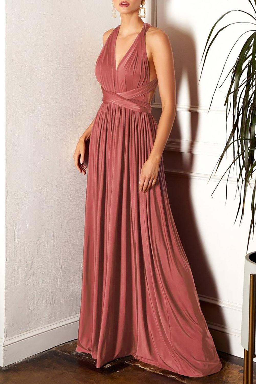 Kilda Pink Convertible Maxi Dress | Boudoir 1861  model