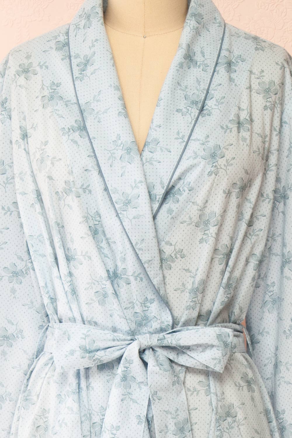 Kiori Blue Floral Dressing Gown | Boutique 1861 front 