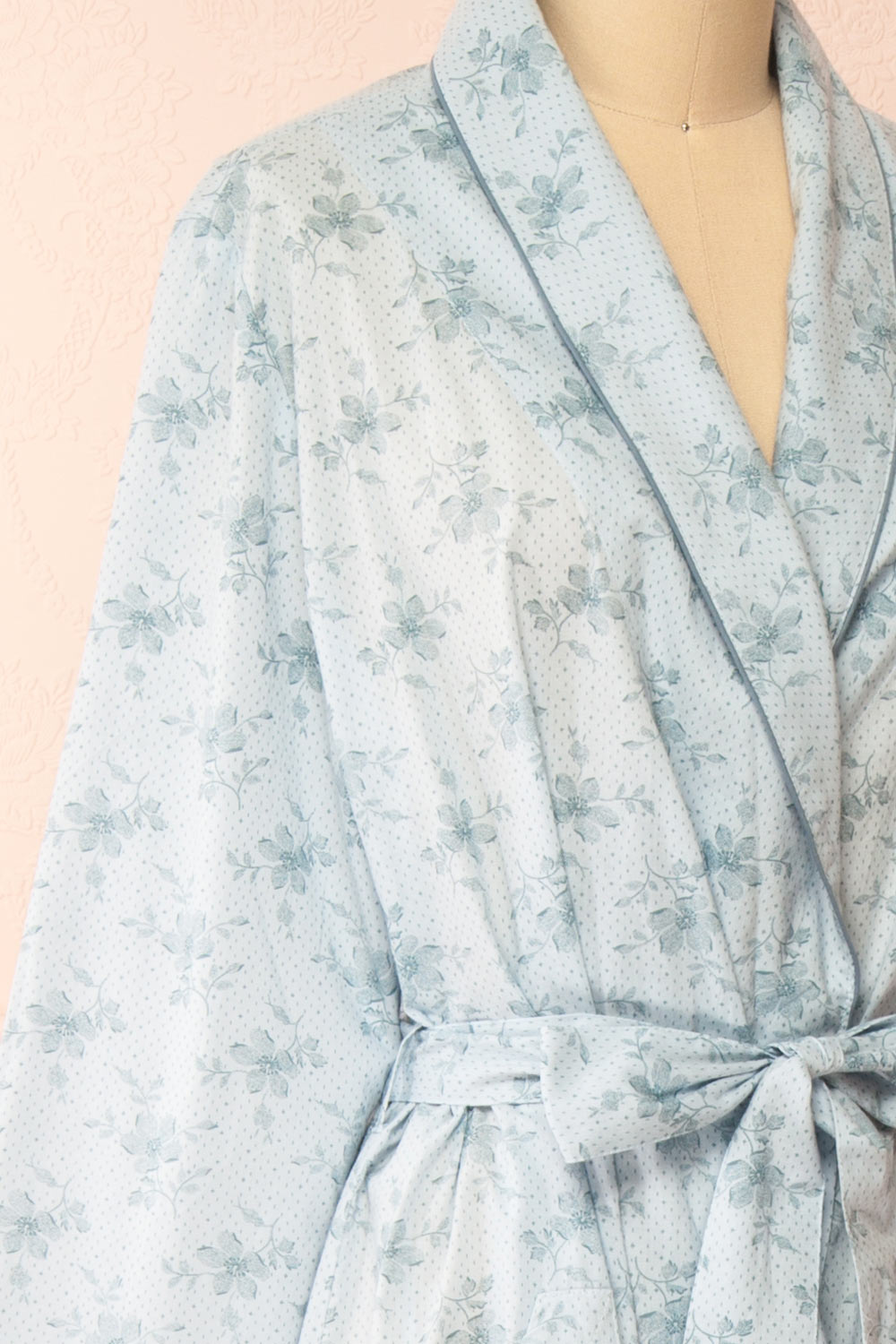 Kiori Blue Floral Dressing Gown | Boutique 1861 side