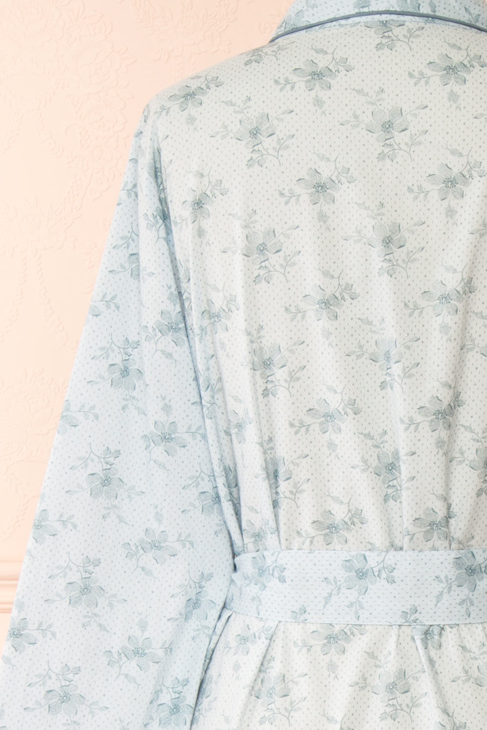 Kiori Blue Floral Dressing Gown | Boutique 1861 back