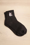 Kirkenes Black Crew Socks w/ Fuzzy Dog Detail | La petite garçonne
