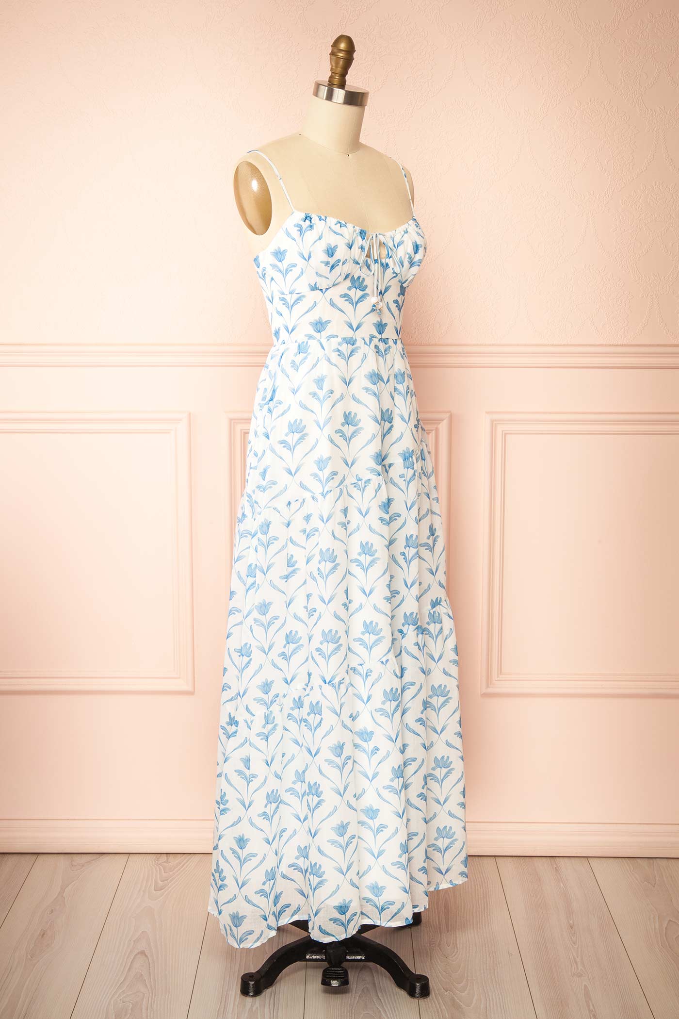 Kirsten Floral Maxi Dress with Front Ties | Boutique 1861 side 