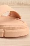 Kitsch Beige Platform Sandals | La petite garçonne front close-up