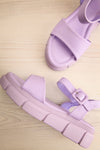 Kitsch Lilac Platform Sandals | La petite garçonne flat view