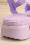 Kitsch Lilac Platform Sandals | La petite garçonne back close-up