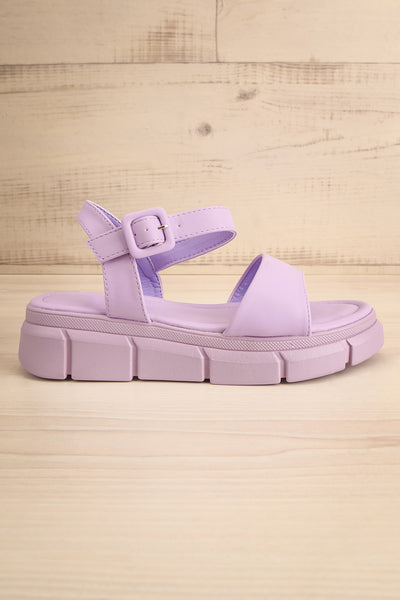Kitsch Lilac Platform Sandals | La petite garçonne side view