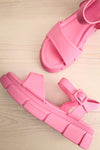 Kitsch Pink Platform Sandals | La petite garçonne flat view