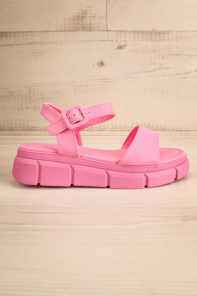 Kitsch Pink Platform Sandals | La petite garçonne side view