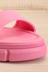 Kitsch Pink Platform Sandals | La petite garçonne front close-up