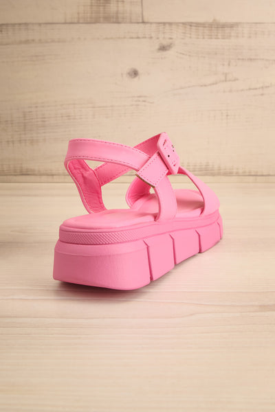 Kitsch Pink Platform Sandals | La petite garçonne back view