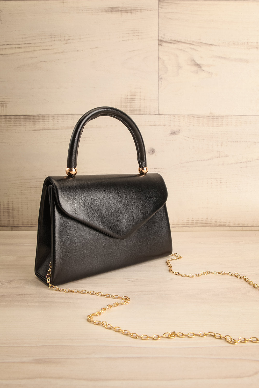 Klothos Black Crossbody Handbag | La petite garçonne side view