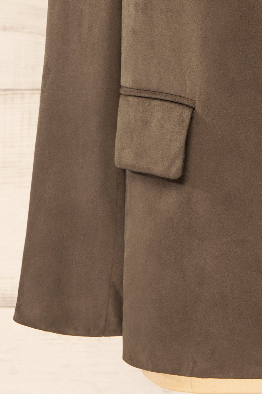 Kodale Oversized Faux Suede Khaki Blazer | La petite garçonne bottom