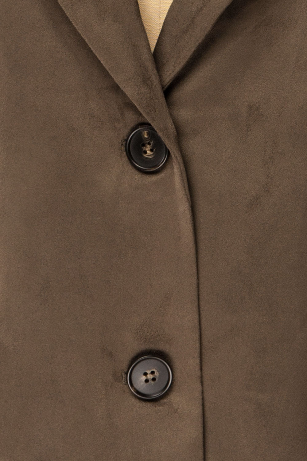 Kodale Oversized Faux Suede Khaki Blazer | La petite garçonne fabric 